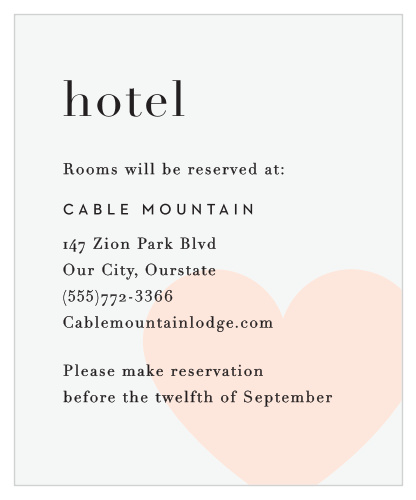 Make a bold impression with our Heart to Heart Accommodation Cards.