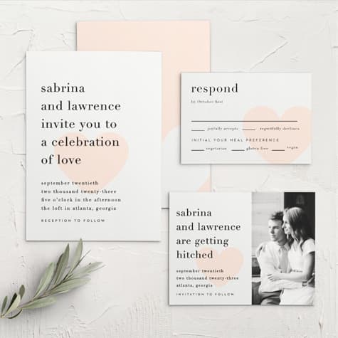 Heart to Heart Wedding Invitations