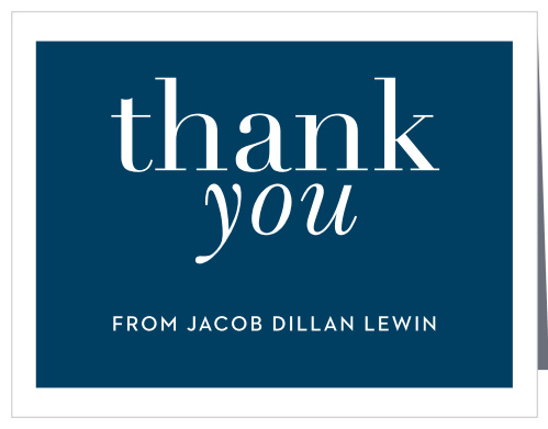 Wrap up your perfect Bar Mitzvah experience with the Bold Names Thank You cards. Designed to match the Bold Names Bar Mitzvah suite, these cards are customizable to match your theme. Your guests will never forget how put together your Bar Mitzvah was!