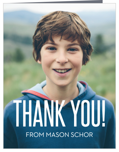Wrap up your perfect Bar Mitzvah experience with the Colorful Names Thank You cards. Express your gratitude to all your family and friends with a personalized Thank You card. Upload your photo and customize it to be your own!