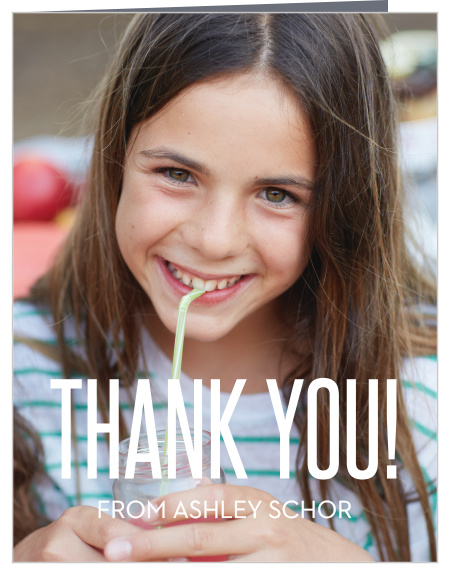 Wrap up your perfect Bat Mitzvah experience with the Colorful Names Thank You cards. Express your gratitude to all your family and friends with a personalized Thank You card. Upload your photo and customize it to be your own!