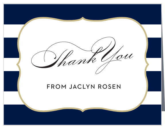Wrap up your perfect Bat Mitzvah experience with the Scallop Frame Thank You cards.