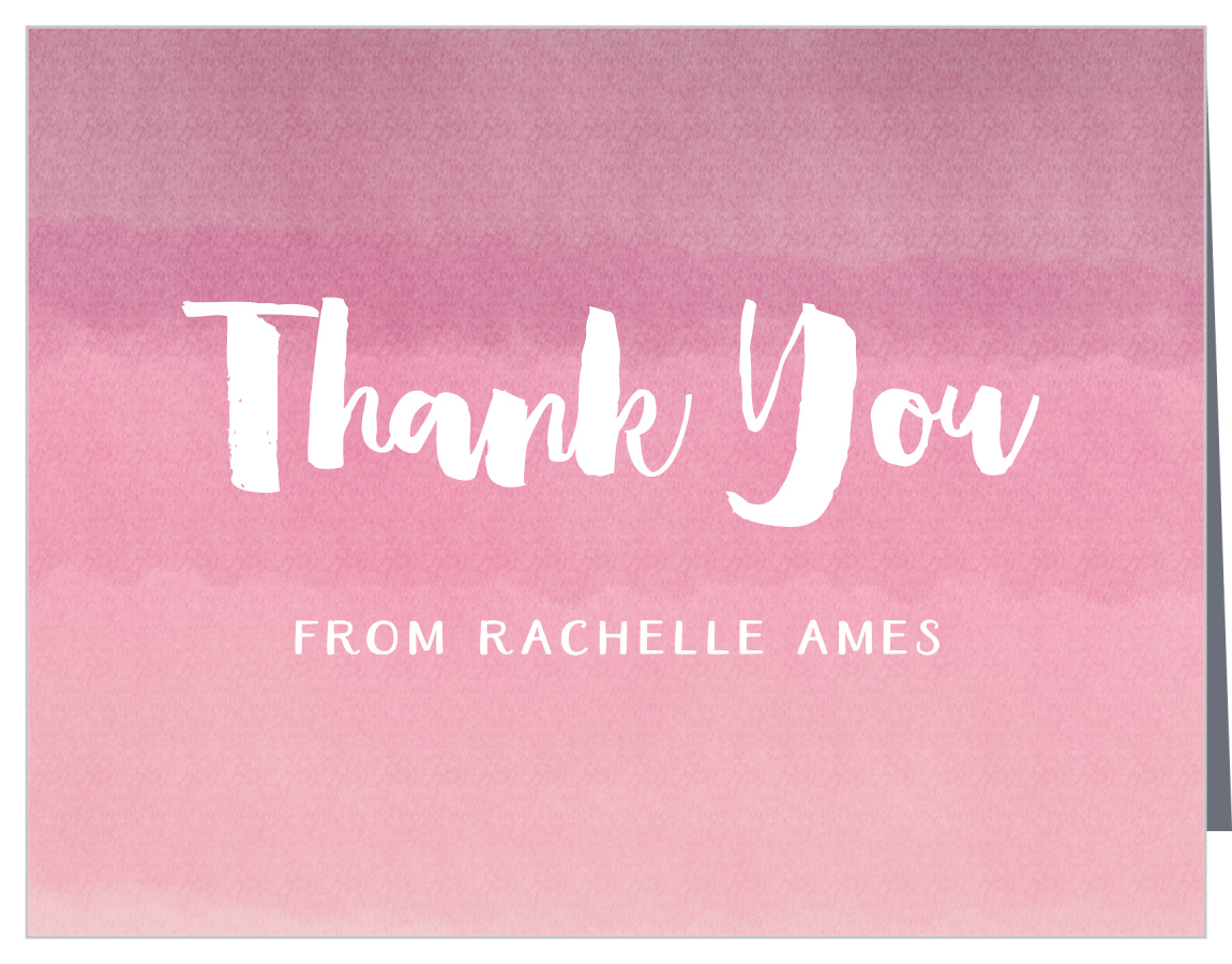 Watercolor Ombre Bat Mitzvah Thank You Cards