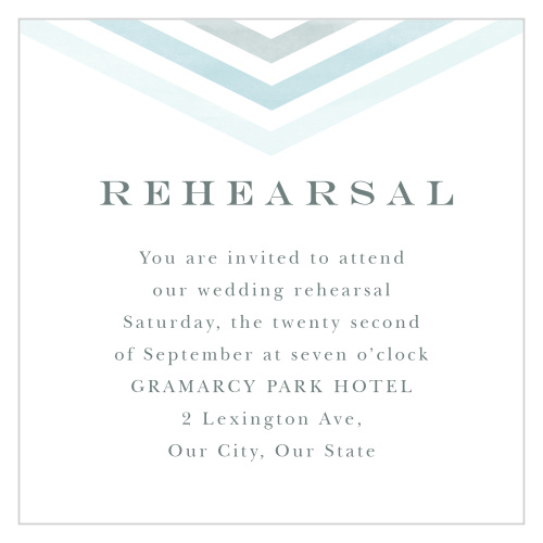 Bring family and friends together the night before your wedding with our Chevron Arrow Rehearsal Cards to ensure everything will go smoothly!