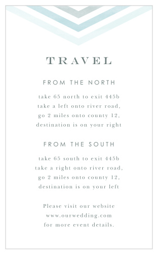 Guide family and friends to your wedding venue with ease when you send out our Chevron Arrow Direction Cards.