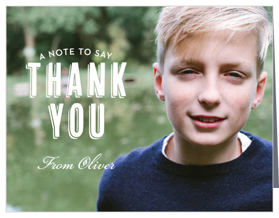 Send a message of thanks to your friends and family who came to celebrate with our Bold Photographic Bar Mitzvah Thank You Cards.