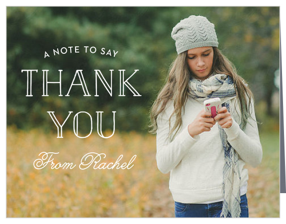 Send a message of thanks to your friends and family who came to celebrate with our Bold Photographic Bat Mitzvah Thank You Cards.