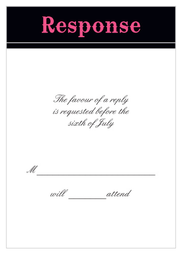 One size fits all response card.