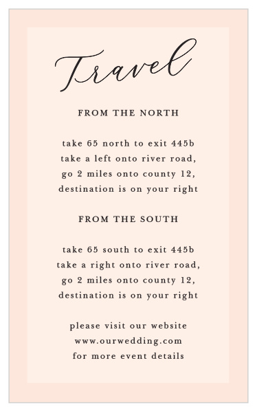 Family and friends will have no issue finding their way to your wedding venue with the help of our Lovely Photo Direction Cards. 