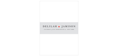 Add some love to your invitation by attaching the Script Heart belly band to your invitation. It will add the extra touch of personality you are looking for!