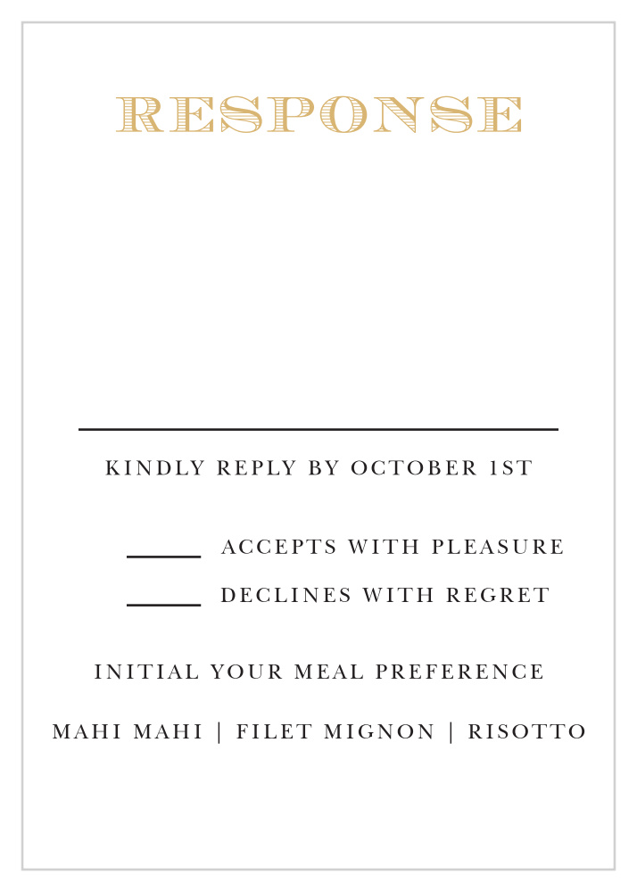 Traditional Sophistication Response Cards