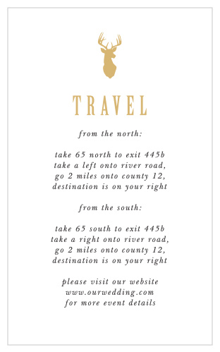 Guide family and friends to your wedding venue with ease when you send out our Camo & Antlers Direction Cards.