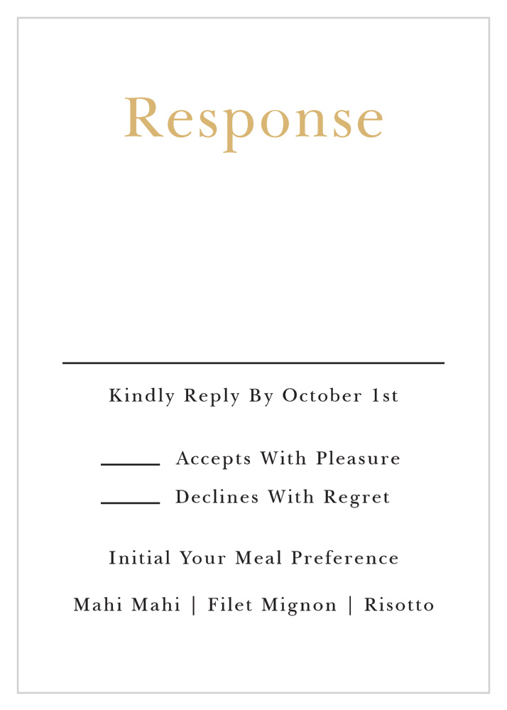 Sophisticated Typography Response Cards
