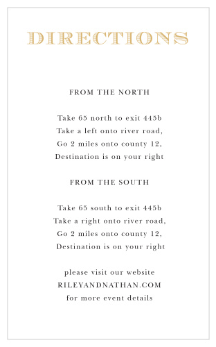 Traditional Sophistication Direction Cards