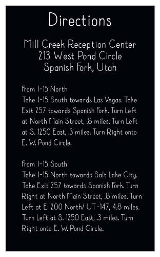 One size fits all directions card.