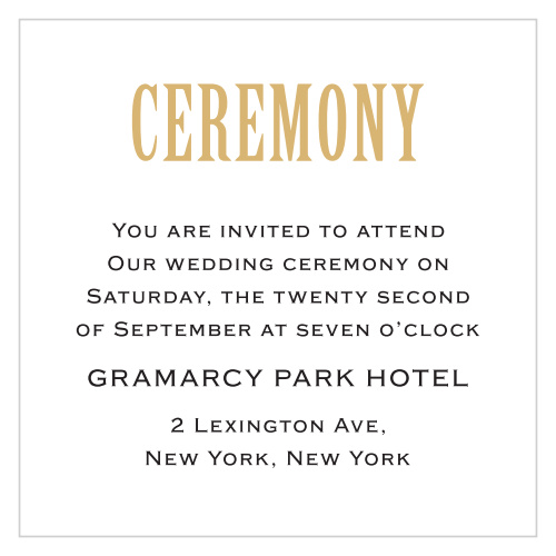 Antique Elegance Ceremony Cards