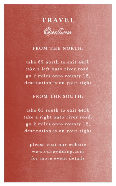 Family and friends will have no issue finding their way to your wedding venue with the help of our Happy Couple Direction Cards.