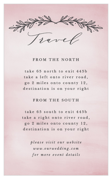 Our Watercolor Initials Direction Cards guide family and friends to your wedding venue with ease.