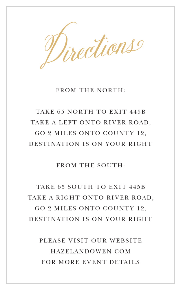 Romantic Calligraphy Direction Cards