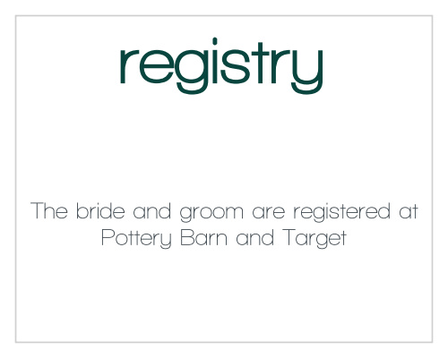 One size fits all registry card.