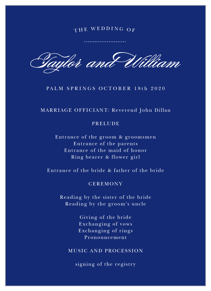 Elegant Vintage Wedding Programs