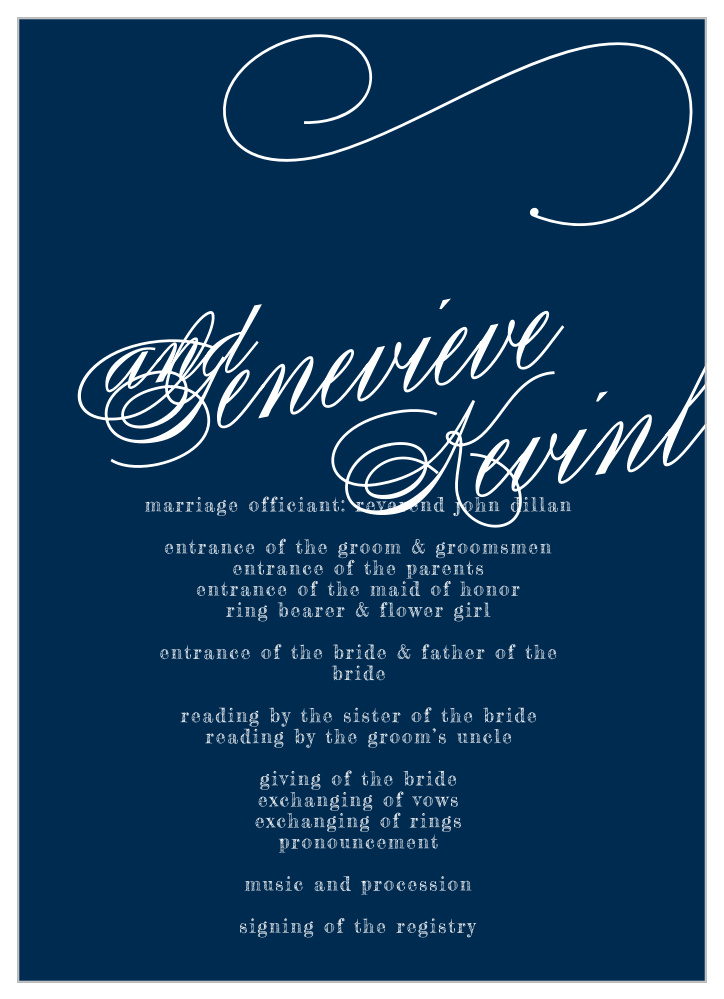 Glamorous Typography Wedding Programs