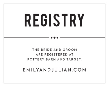 Last but not least, get the Perennial Playbill Registry Cards that are perfectly designed to fit with the rest of the theatre-themed suite. Personalize them to let your guests know exactly where you're registered at.