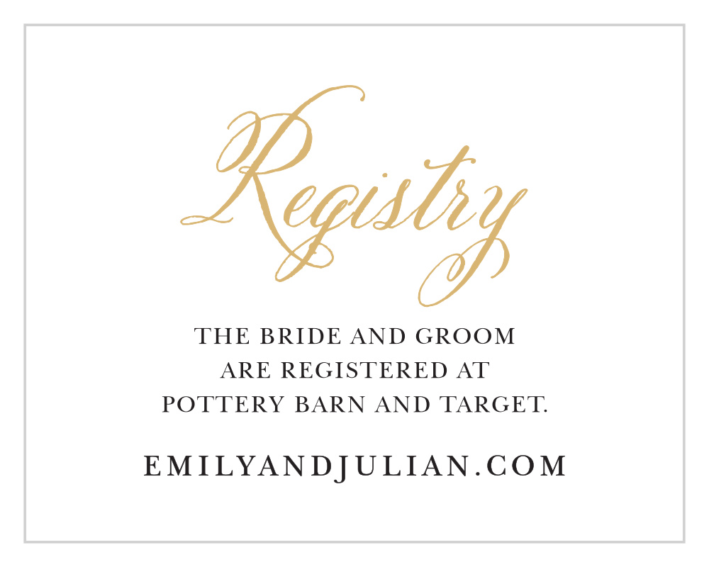 Romantic Calligraphy Registry Cards