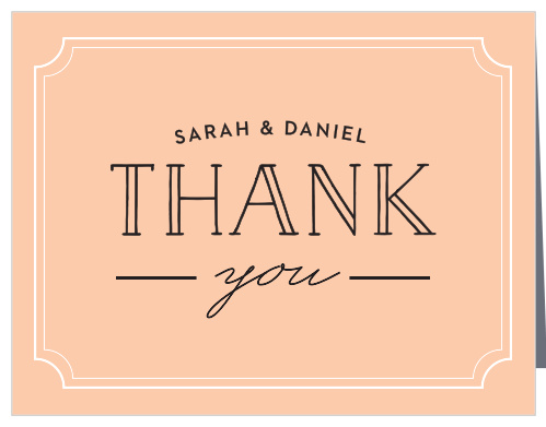 The Type Frame Thank You card includes your name and a big Thank You to show your gratitude for all those who supported you on our big day.