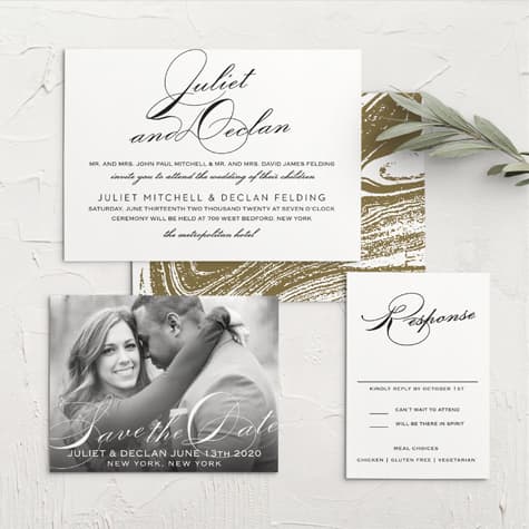 Classic Script Landscape Wedding Invitations