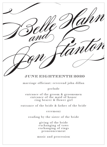 Having a plan and sharing it is easy with customizable Cheri Wedding Programs. This elegant design can be customized online with over 150 font and color options and real time preview