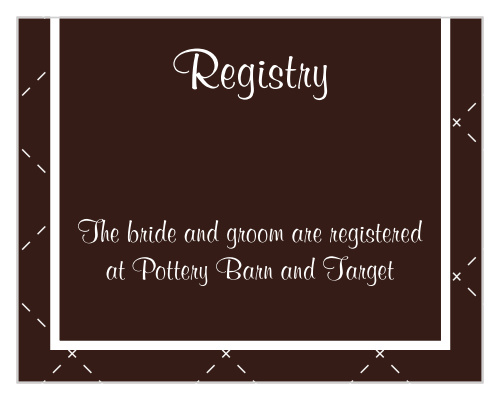 One size fits all registry card.