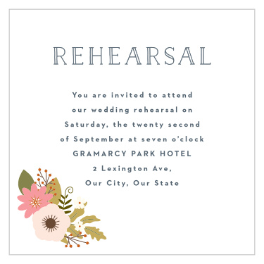 Our Retro Ribbon Rehearsal Cards will make sure you and your guests are on the same page.