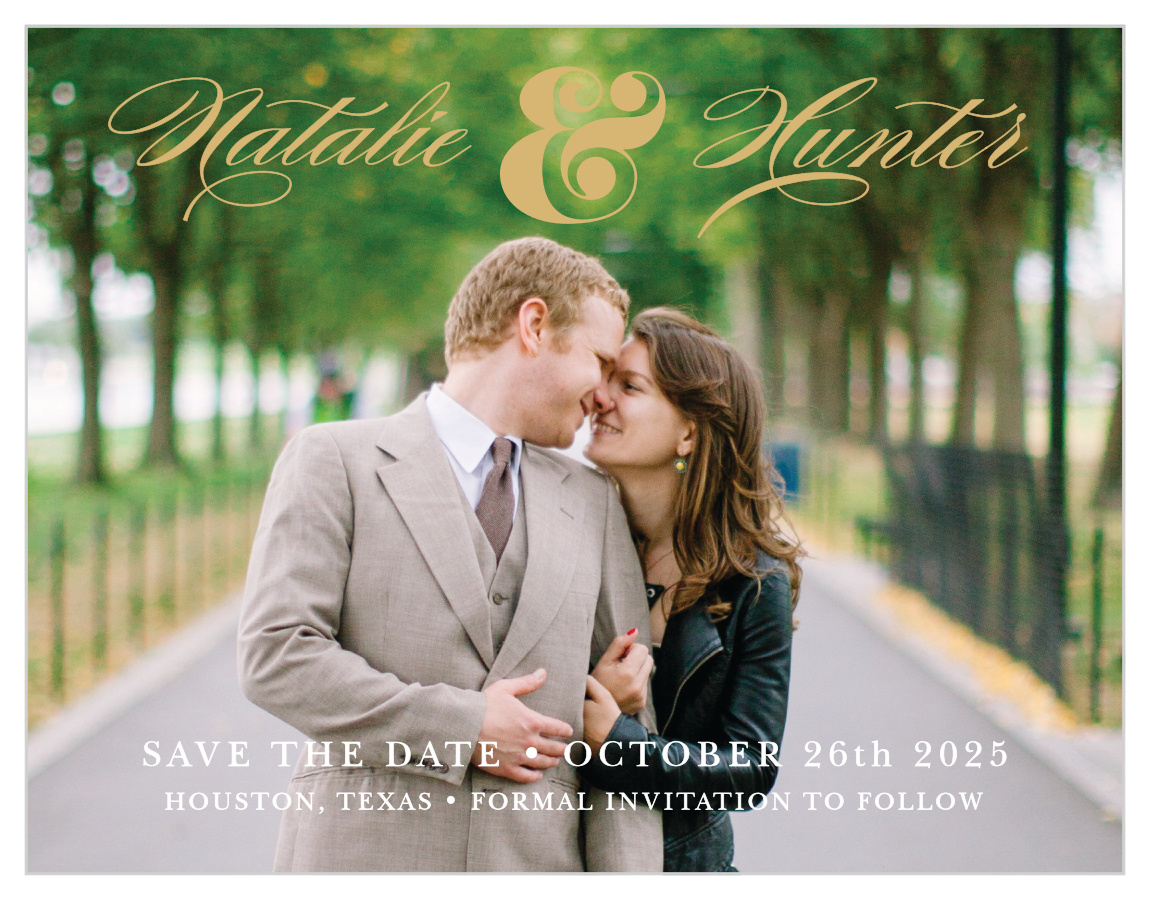 Minimal Ampersand Foil Save the Date Cards