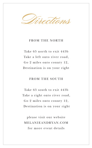 Use the Ampersand Direction Cards as a thoughtful way to ensure guests find your venue.