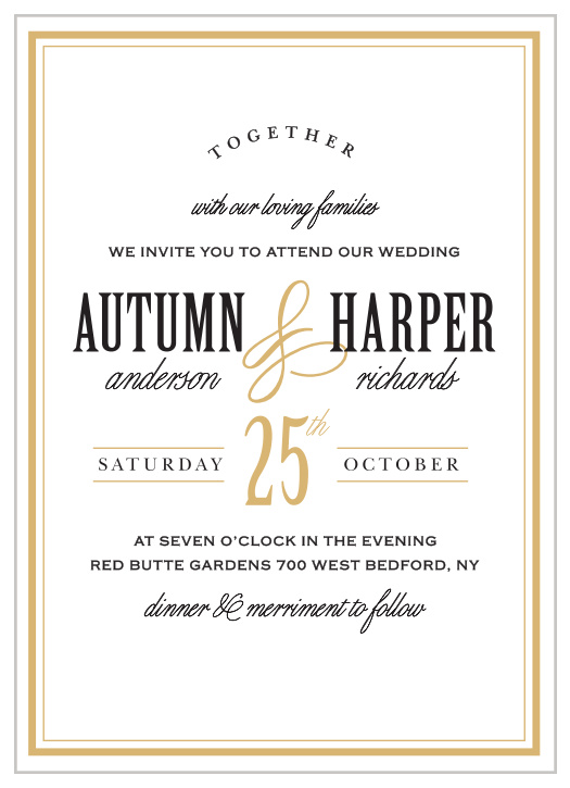 The bold sophistication of the Antique Elegance Foil Invitations announces your wedding with timeless style.
