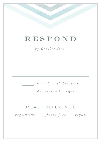 Our Chevron Arrow Response Cards tally every friend and family member that plans to attend your special day.