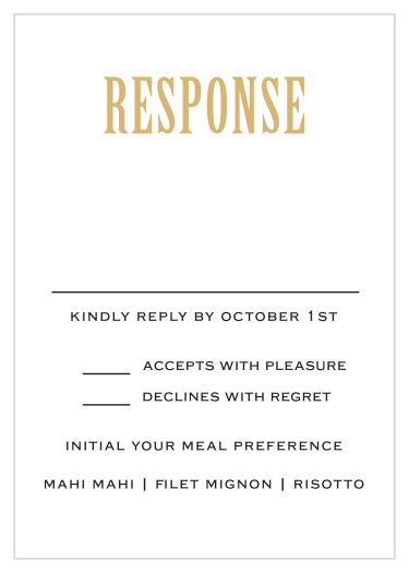 Obtain your guest answer with the Antique Elegance Foil response card.