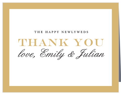 Classic Border Foil Wedding Thank You Cards