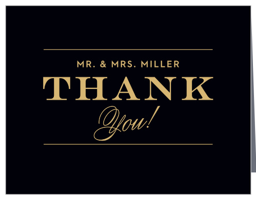 Say thank you to all those who supported you and your fiancé on your big day! It is the perfect match to your Vintage Ticket Foil invitation suite.