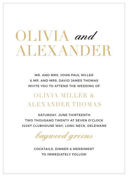 Minimalist Monogram Wedding Invitations by Basic Invite