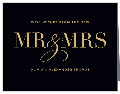 Minimalist Typography Foil Wedding Thank You Cards