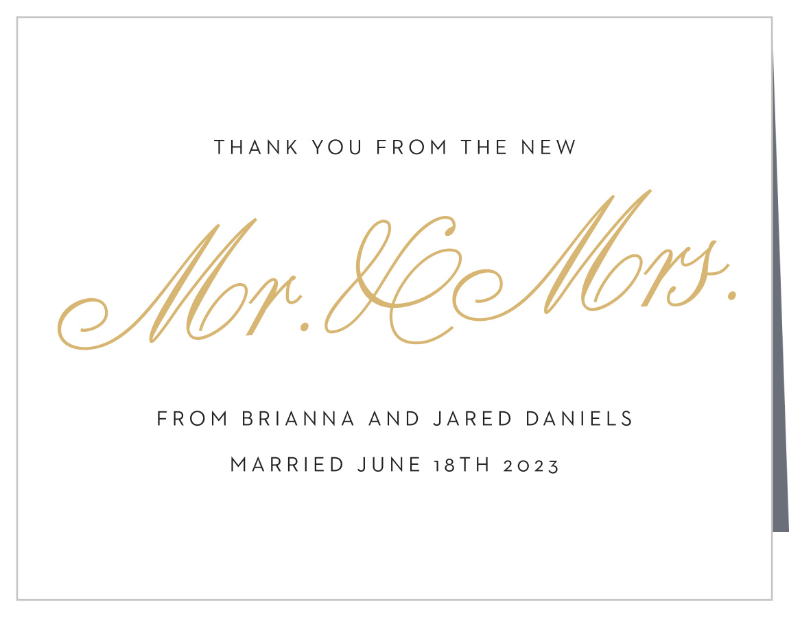Traditional Script Foil Wedding Thank You Cards