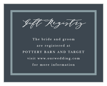 Let family and friends know where you would like your wedding gifts from when you send out our Elegant Photo Collage Registry Cards.