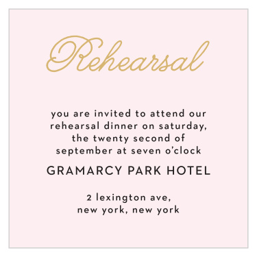 The Sweetheart Script Foil ceremony card fills your guests in on details of your ceremony. Times, location, and any other important information!
