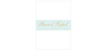 The sophisticated design of the Romantic Calligraphy Foil Belly Band is a smart way to bring your wedding suite together. Customize the color, font and text to fit your needs.