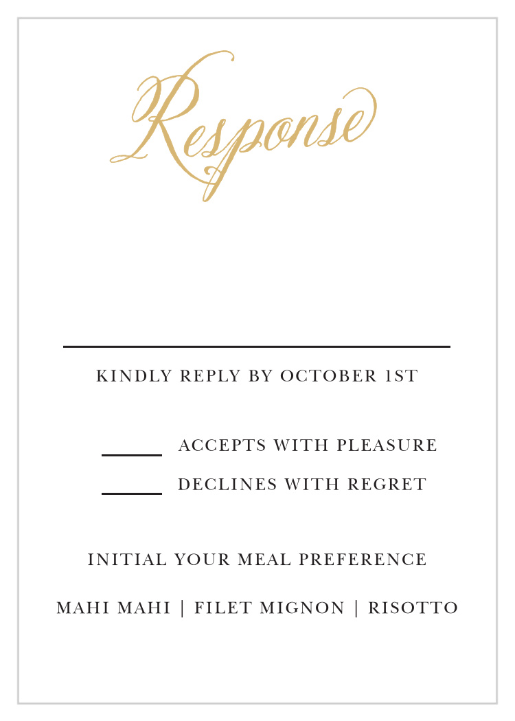 Romantic Calligraphy Foil Response Cards