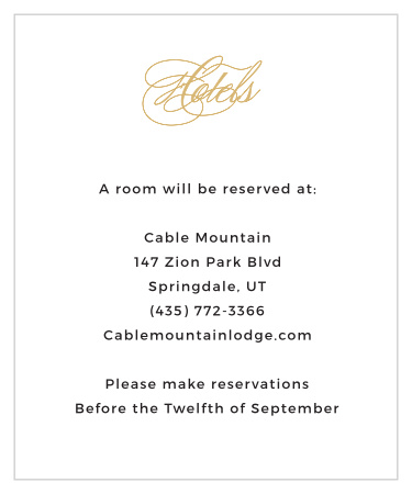 This lovely invitation suite is romantic yet classy. It’s simple and clean layout makes it easy for your guests to find out the details of your special day. Order an accommodation card for the extra details. Include transportation and hotel details.