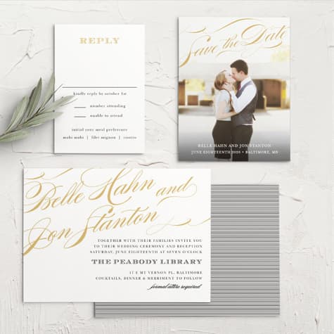 Cheri Foil Landscape Wedding Invitations