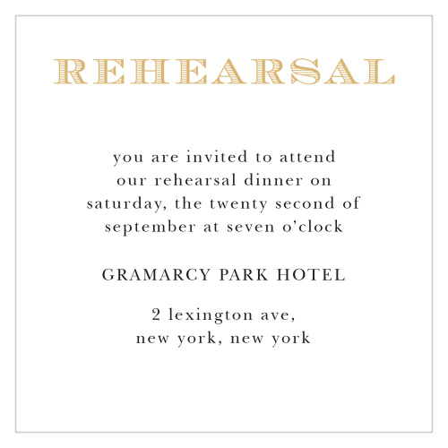 The Cheri Foil Ceremony card is the best way to give your guests the details of your big moment. Change the text, font and color to make it truly customized to your taste!